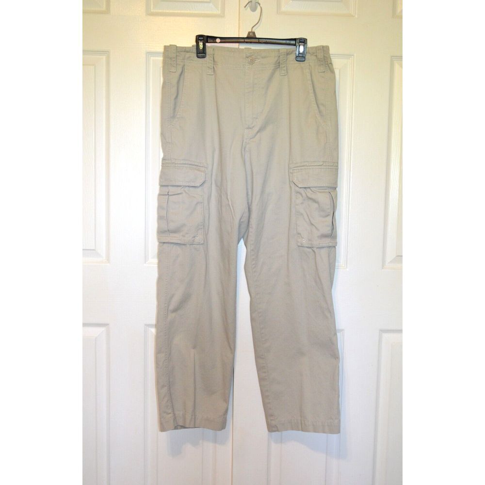 Eddie Bauer Cargo Pants Men's Size 36 Inseam 32" Light Beige